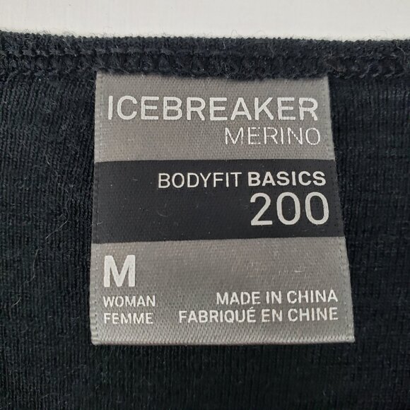 Icebreaker Merino BodyFit Basics 200 Black Wool Base Layer Womens Medium - Picture 4 of 8